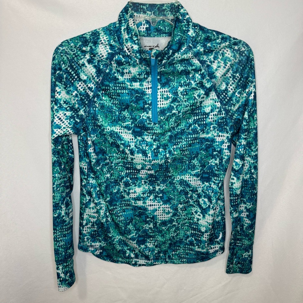 Youth Exertek Blue Long Sleeve Quarter Zip Tee